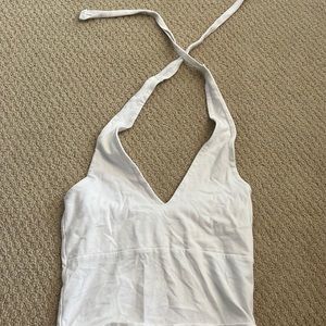 women’s white halter crop top